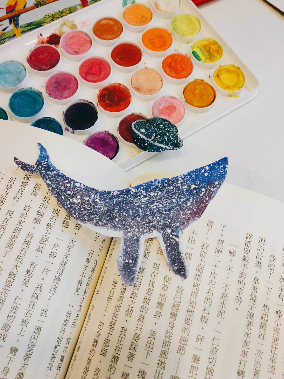 【DIY】第一次星空畫就上手：自己做超紓壓療癒的星空畫書籤，零失敗！ Starry Sky bookmark
