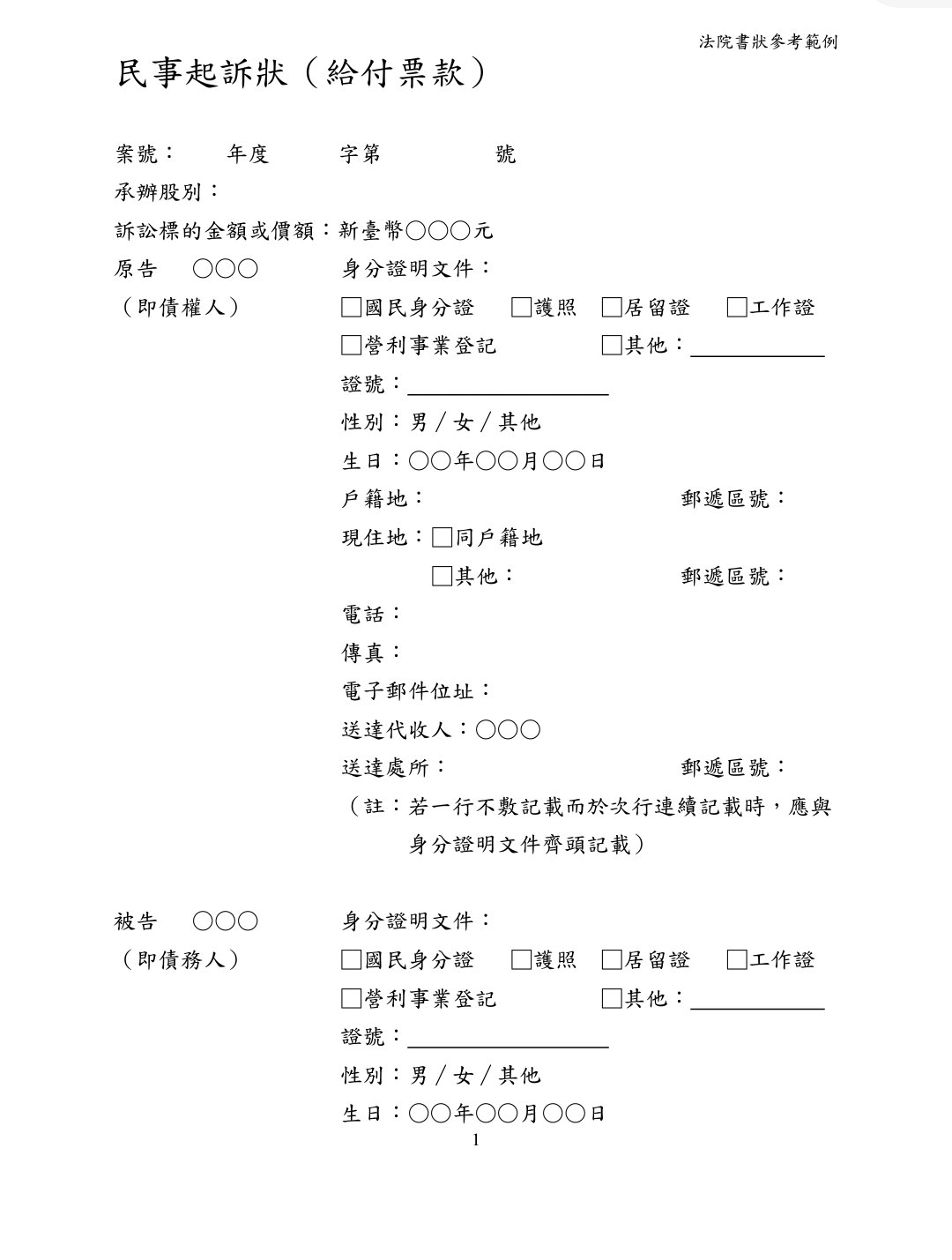 【法律】民事書狀範例：民事陳報狀、民事答辯狀、民事委任狀、民事起訴狀、民事聲明參與分配狀、民事準備狀、民事抗告狀