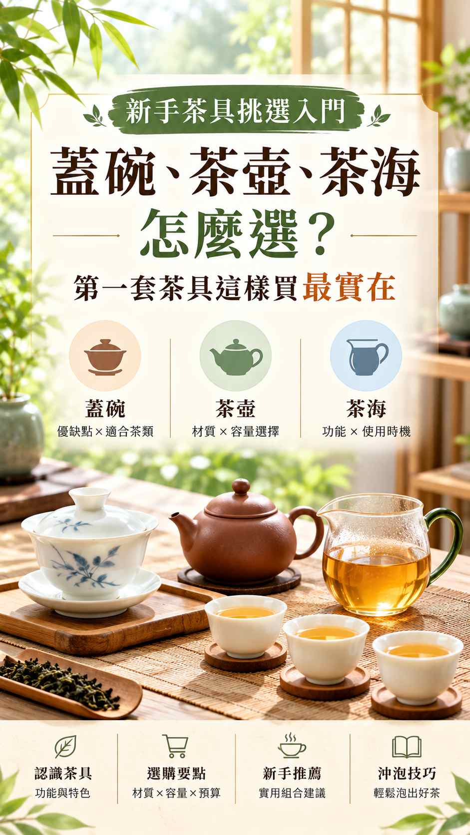 新手茶具挑選入門:蓋碗、茶壺、茶海怎麼選?第一套茶具這樣買最實在