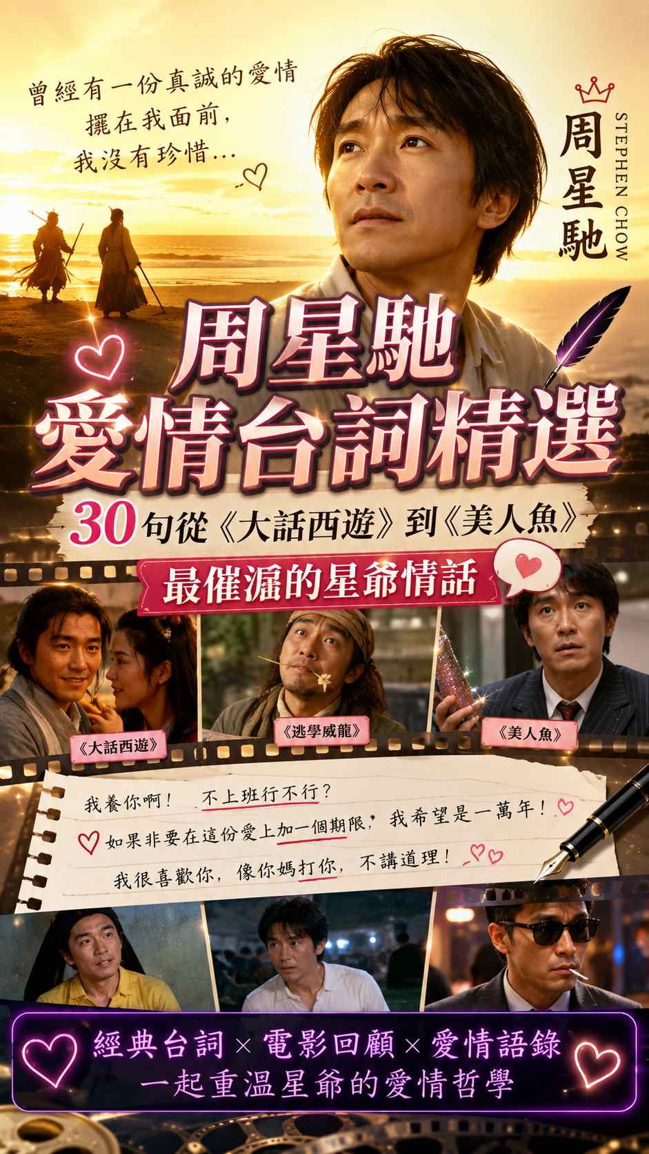 周星馳愛情台詞精選｜30 句從《大話西遊》到《美人魚》，最催淚的星爺情話