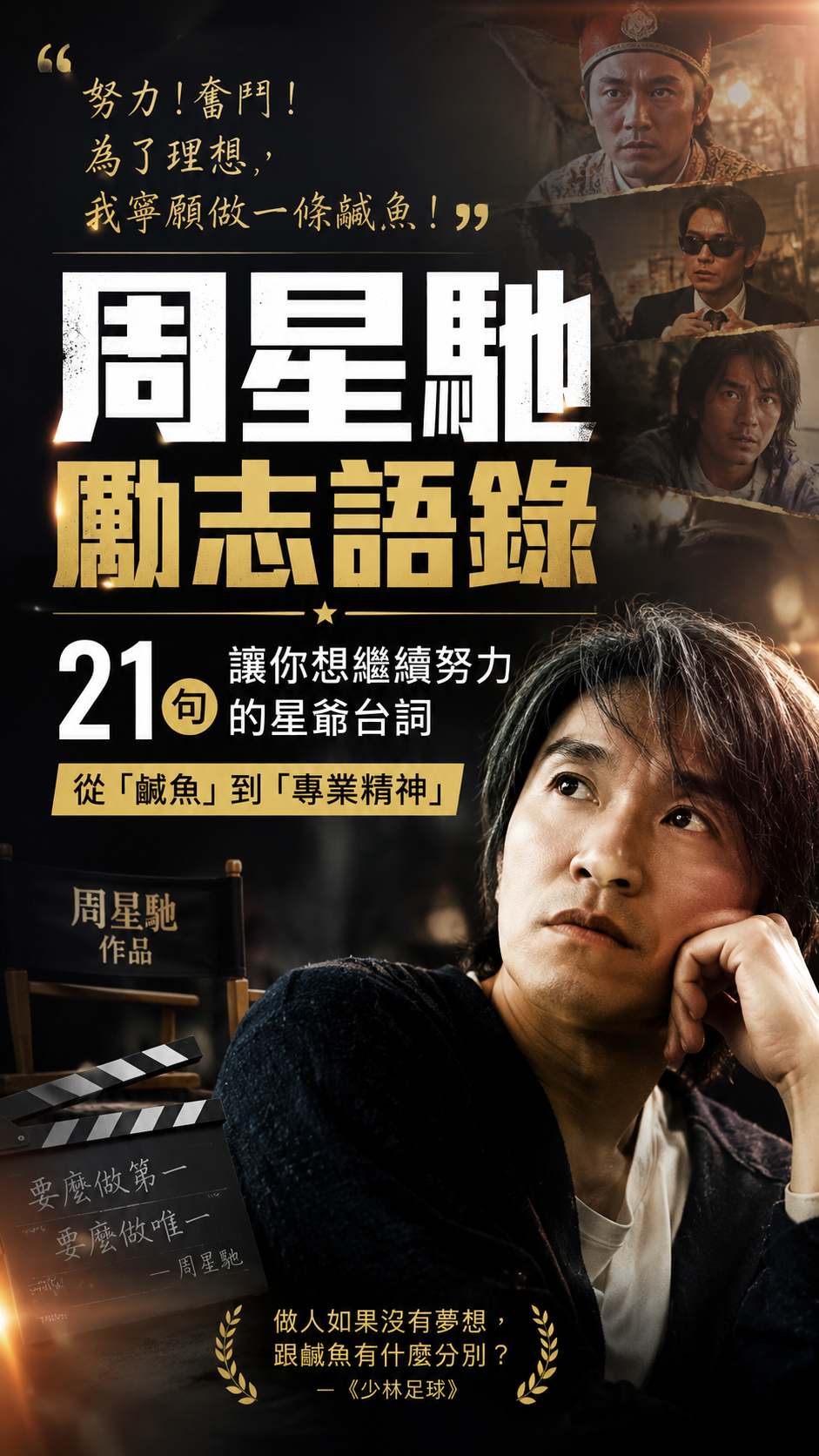 周星馳勵志語錄｜21 句讓你想繼續努力的星爺台詞，從「鹹魚」到「專業精神」