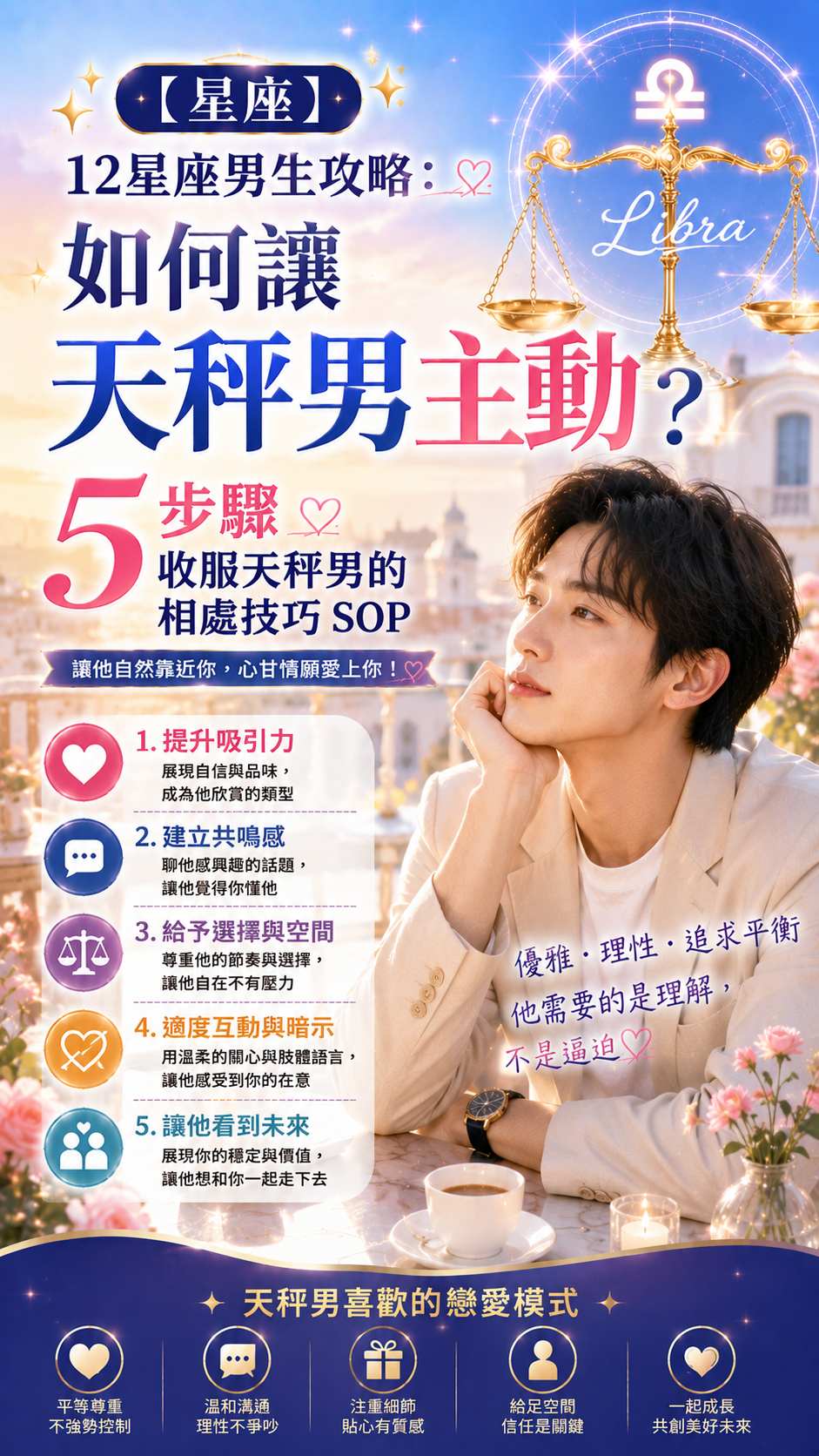 【星座】12星座男生攻略：如何讓天秤男主動？5步驟收服天秤男的相處技巧SOP