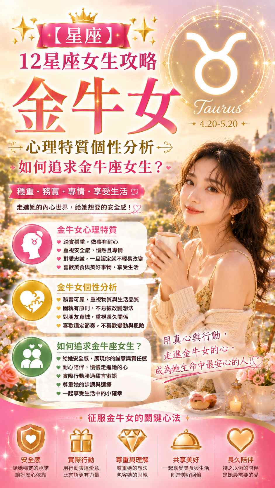 【星座】12星座女生攻略 | 金牛女心理特質個性分析 | 如何追求金牛座女生？