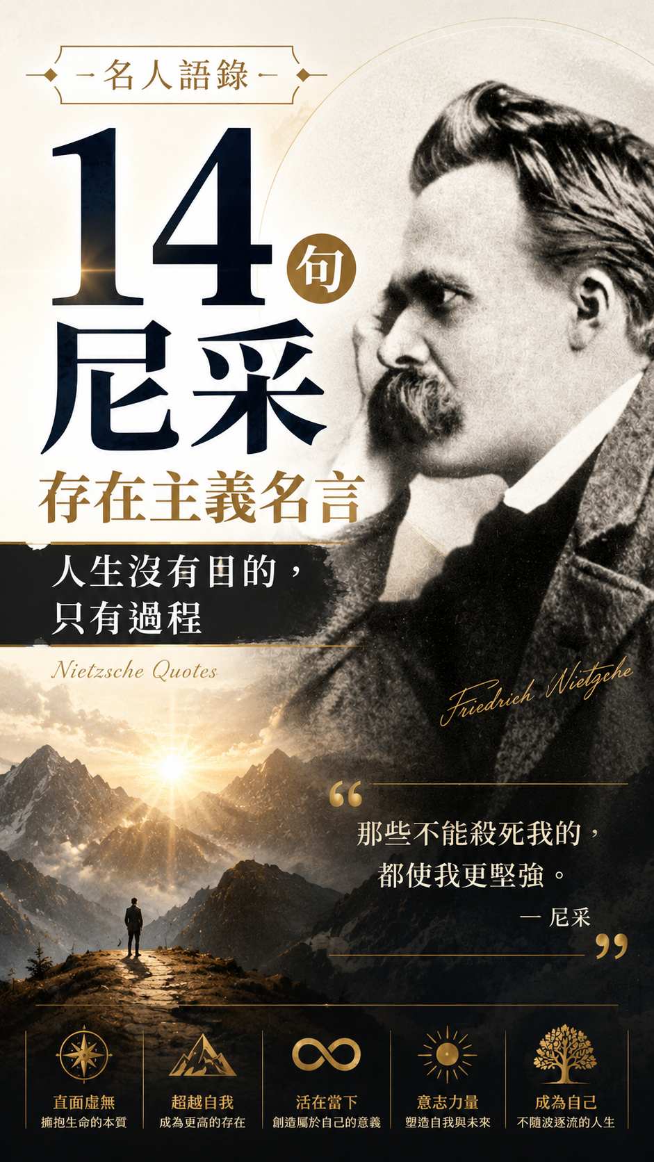 【名人語錄】14 句尼采存在主義名言：人生沒有目的，只有過程