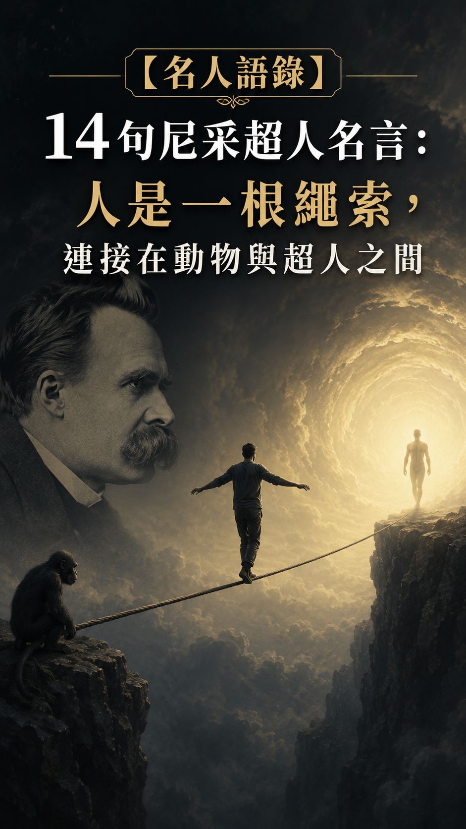 【名人語錄】14 句尼采超人名言：人是一根繩索，連接在動物與超人之間