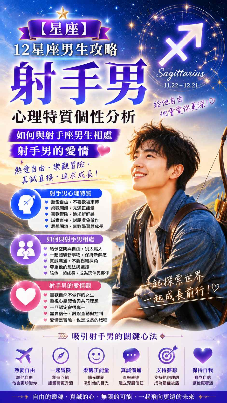 【星座】12星座男生攻略 | 射手男心理特質個性分析 | 如何與射手座男生相處 |射手男的愛情