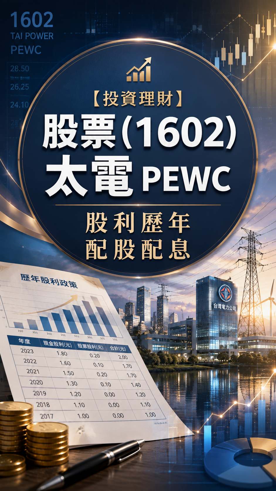 【投資理財】股票(1602)太電PEWC股利歷年配股配息 2017~2026