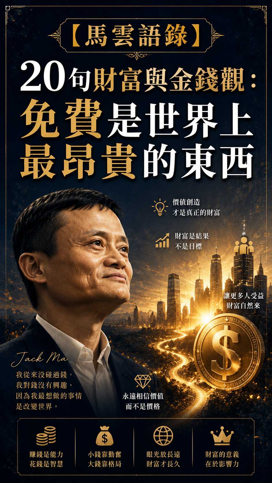 【馬雲語錄】20句財富與金錢觀:免費是世界上最昂貴的東西