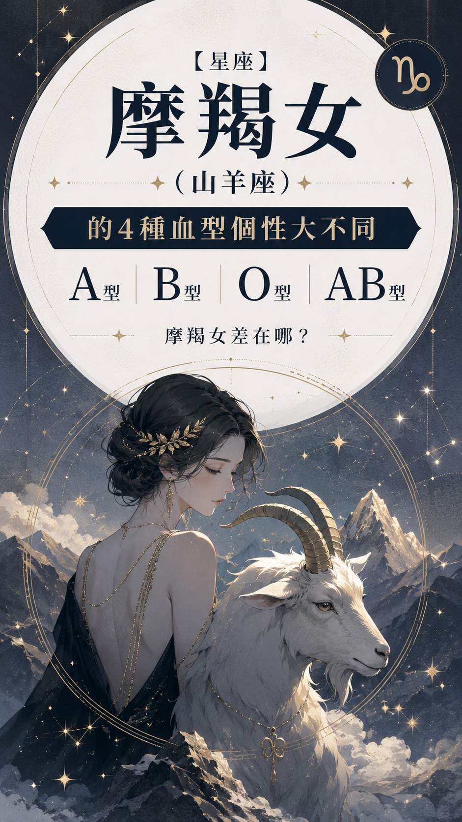 【星座】摩羯女（山羊座）的4種血型個性大不同：A型、B型、O型、AB型摩羯女差在哪？