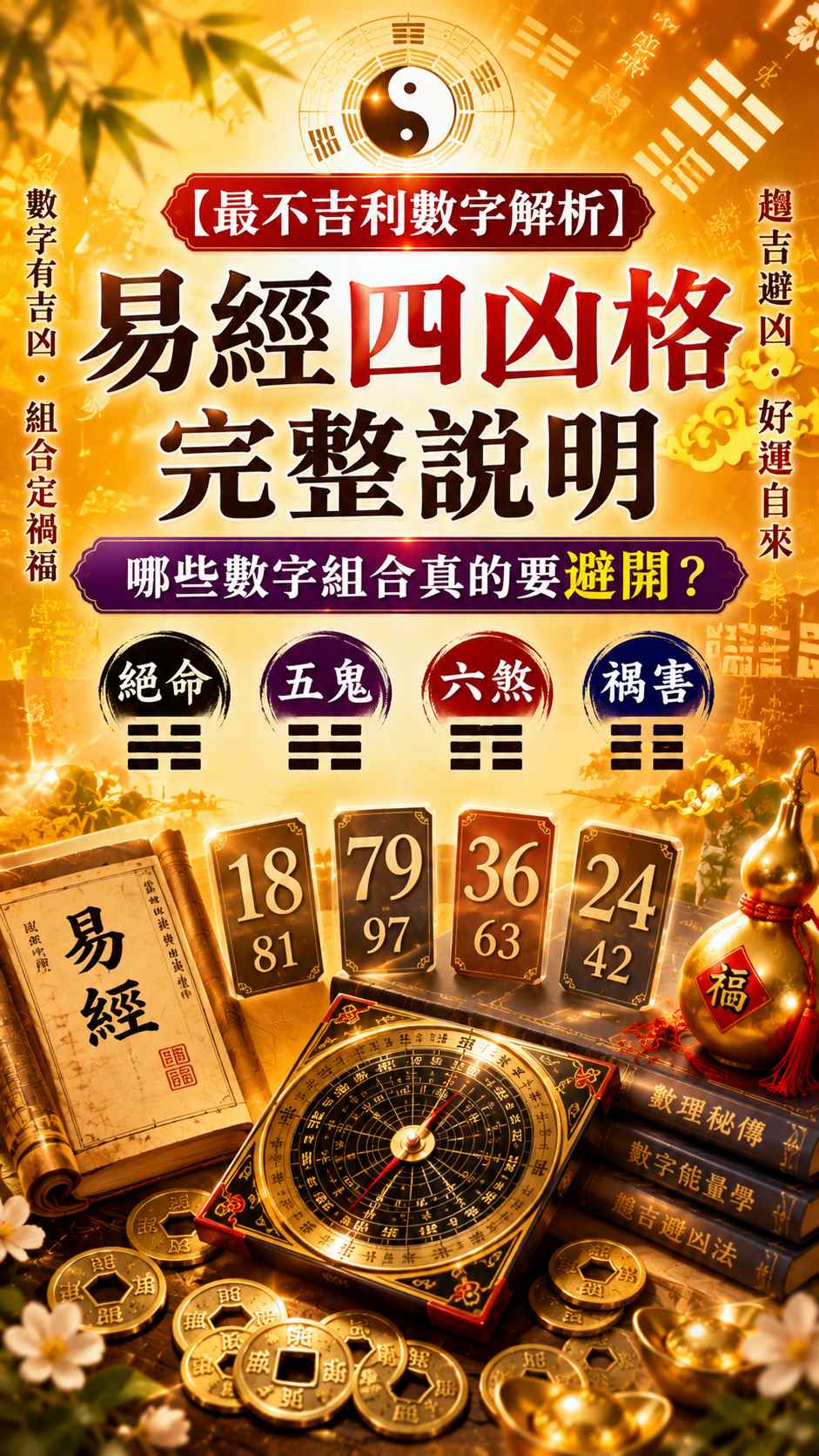 【最不吉利數字解析】易經四凶格完整說明，哪些數字組合真的要避開？